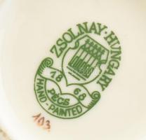 2 db Zsolnay porcelán váza. Kézzel festett, jelzett, hibátlan. 15 cm, 17 cm