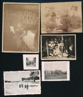 10 db katonai fotó, részben feliratozva, vegyes méretben