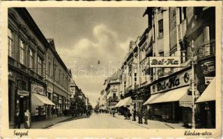 1942 Szeged, Kárász utca, Del-Ka, Kézimunkaház, fényképész, Napló üzlete (EK)