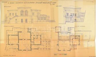 1932-1944 A BSZKRT Budavári Sikló (Budai Hegypálya) villamosításának tervdokumentációi. Nagy méretű ...