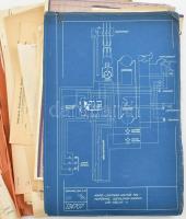 1932-1944 A BSZKRT Budavári Sikló (Budai Hegypálya) villamosításának tervdokumentációi. Nagy méretű ...