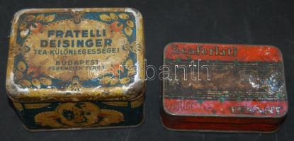 Régi francia dohányos és egy magyar teásdoboz