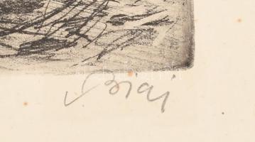 Biai-Föglein István (1905-1974): Vízmerítő. Rézkarc, papír, jelzett, kartonra kasírozva, lapszéli fo...