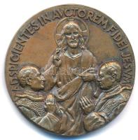 Vatikán 1931. Quadragesimo anno kétoldalas bronz emlékérem, a Rerum novarum kiadásának negyvenedik évfordulója alkalmából kiadott pápai körlevélről (38mm). Szign.: Mezzana T:1-,2  Vatican 1931. AD SPICIENTES IN AVCTOREM FIDEI JESVM / ANNO QVADRAGES. AB ENCYCL. RERVM NOVARVM bronze commemorative medallion for the fortieth anniversary of the Rerum Novarum (38mm) Sign.: Mezzana C:AU,XF