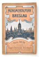 cca 1900 Breslau várostérkép utcajegyzékkel, borítóval 70x55 cm