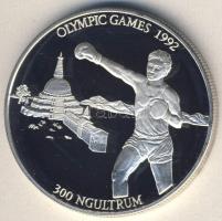 Bhután 1992. 300N Ag "Olimpia-boksz" T:PP
