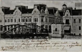 1902 Lugos, Lugoj; Bésán palota, Horger Ferenc üzlete. Weisz és Sziklai kiadása / Palais Bésán / palace, shop (EK)