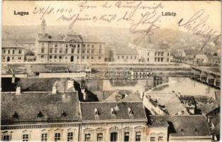 1910 Lugos, Lugoj; látkép. Berecz J. kiadása / general view (fl)