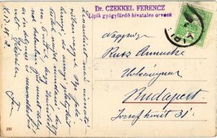1912 Lipik, Borov drvored / Fenyves sétány + Dr. Czekkel Ferenc Lipik gyógyfürdő hivatalos orvosa&qu...