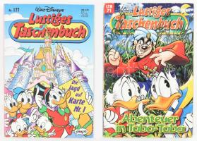 2 db Walt Disney Lustige Taschenbuch német nyelvű képregényfüzet, az egyik hiányos címlappal