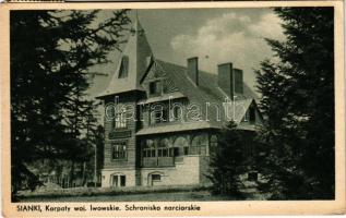 1939 Sianki, Sianky; Schronisko narciarskie, Karpaty woj. lwowskie / ski lodge (EK)