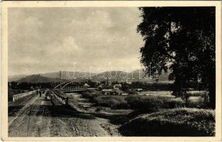 1939 Szolyva, Svalava, Svaljava, Szvaljava, Svaliava; híd, automobil / bridge, automobile (EK)