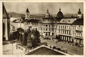 1958 Kolozsvár, Cluj; Piata Libertatii / tér, paloták, automobilok / square, palaces, automobiles (EB)