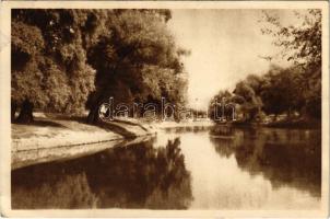 1957 Máramarossziget, Sighet, Sighetu Marmatiei; Gradina Morii, Riul Iza / Iza folyó, park / park, riverside (EB)