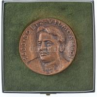 1967. "Soltz Vilmos 1833-1901 / 50 éves tagságért - Országos Magyar Bányászati és Kohászati Egyesület - Dr. Kovács Dezső" kétoldalas bronz emlékérem eredeti tokban (67mm) T:1