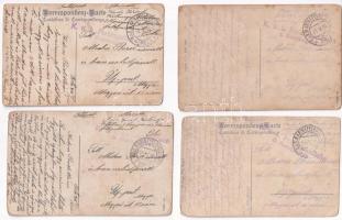 Pola, Pula; - 4 db régi képeslap "K.u.k. Festungsfeldbahn 3. Kompagnie" bélyegzéssel / 4 p...