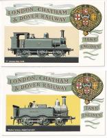 London, Chatham & Dover Railway Tank Engines - 6 db MODERN angol vasúti képeslap, gőzmozdonyok /...