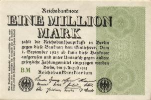 Német Birodalom / Weimari Köztársaság 1923. 1.000.000M (2x) hullám vízjellel, azonos cégjelzéssel T:I