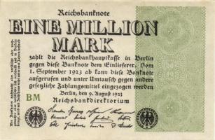 Német Birodalom / Weimari Köztársaság 1923. 1.000.000M (2x) hullám vízjellel, azonos cégjelzéssel T:...
