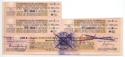 Budapest 1917. "A magyar korona országai 6%-kal kamatozó Járadékkölcsön" államadóssági köt...