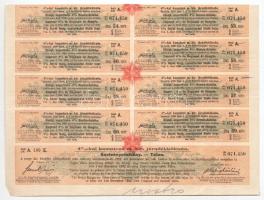 Budapest 1892. "A Magyar Korona országai 4%-al kamatozó járadékkölcsön" államadóssági kötv...