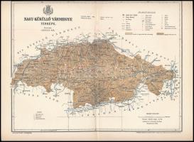 1895 Nagy-Küküllő vármegye térképe, 1:358 000, tervezte: Gönczy Pál, kiadja: Posner, 24×30 cm
