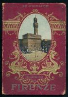 cca 1910-1920 Ricordo di Firenze, képes leporelló 29 db fekete-fehér fotóval, kissé sérült borítóval