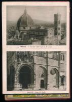cca 1910-1920 Ricordo di Firenze, képes leporelló 29 db fekete-fehér fotóval, kissé sérült borítóval