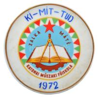 1972. Zalka Máté Katonai Műszaki Főiskola Ki-Mit-Tud Hollóházi porcelán emlékérem dobozában (90mm) T:1-