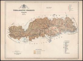 1897 Torda-Aranyos vármegye térképe, 1:540 000, tervezte: Gönczy Pál, kiadja: Posner, 24×30 cm