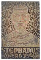DN Stephanus Rex Szent István király portréját ábrázoló, jelzetlen Ag emlékplakett, eredeti ÁPV tokban (60,64g/40x60mm) T:1- patina