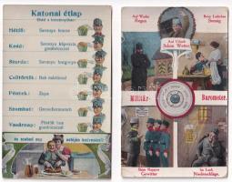 4 db RÉGI első világháborús osztrák-magyar humoros katonai képeslap / 4 pre-1945 WWI K.u.k. humorous...