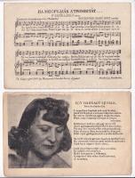 4 db RÉGI katonai zenés kottás képeslap / 4 pre-1945 military music sheet postcards