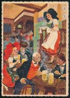1945 Egy Strasbourg-i tavernában sörreklámos képeslap