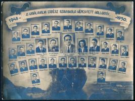 1950 A királyhalmi erdész szakiskola képesített hallgatói, tablófotó, 24x18 cm