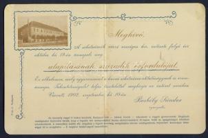1902 Fényképes meghívó a Váci Siketnémák Orsz. Intézete alapításának jubileumi ünnepségére (félbehajtott)
