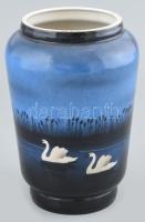 Drasche, hattyús váza, jelzett, kopásokkal, m: 17,5 cm