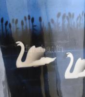 Drasche, hattyús váza, jelzett, kopásokkal, m: 17,5 cm