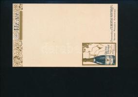 Menükártya a Cristal-Vouvray ital reklámjával, 16×9,5 cm