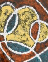 Pál Ilona (Székelykeresztúr, 1937): Falitál. Színesen festett, mázas kerámia. Jelzés nélkül. Kis gyá...