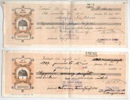 Budapest 1925-1938. 6xklf váltó bélyegzésekkel, okmánybélyegekkel T:III szakadás
