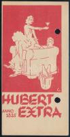 cca 1940 Hubert Extra számolócédula, lyukasztással
