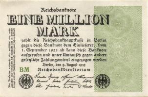 Német Birodalom / Weimari Köztársaság 1923. 1.000.000M (3x) hullám vízjellel, azonos cégjelzéssel T:...