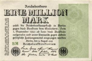 Német Birodalom / Weimari Köztársaság 1923. 1.000.000M (3x) hullám vízjellel, azonos cégjelzéssel T:...