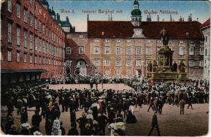 1918 Wien, Vienna, Bécs; Innerer Burghof mit Wache-Ablösung / castle courtyard, changing of the guard (worn corners)