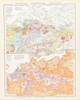 cca 1890 Mitteleuropa - Bodenkarte, Volksdichte. Sydow-Wagners methodischer Schul-Atlas No. 14. / Közép-Európa talaj- és népsűrűségi térképe, 1 : 600.000, Gotha, Justus Perthes, kisebb lapszéli szakadással, 37x31 cm