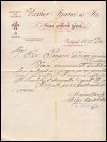 1915 Dreher Ignác és Fia fejléces acéláruk gyára fejléces levélpapírjára írt levél