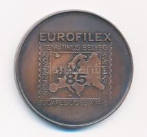 1985. Eurofilex Nemzetközi Tematikus Bélyeg Kiállítás / Fédération Nationale des Philatélistes Hongrois kétoldalas bronz emlékérem (42,5mm) T:1-