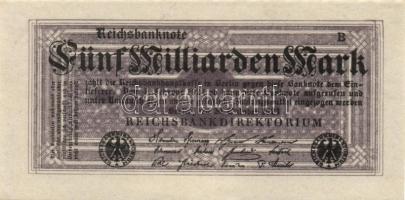 Német Birodalom / Weimari Köztársaság 1923. 5.000.000.000M (2x) sorszám és cégjelzés nélkül T:I,I-