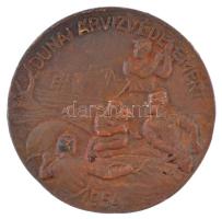 1954. A Duna árvízvédelméért bronz jelvény tű nélkül (38mm) T:2 patina